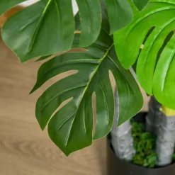 HOMCOM Arbre artificiel plante artificielle monstera H.1,2 m tronc branches lichen feuilles de tortue grand réalisme pot inclus