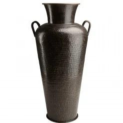 HONORE - Vase alu avec anses L45cm H1m couleur cuivre noir antique