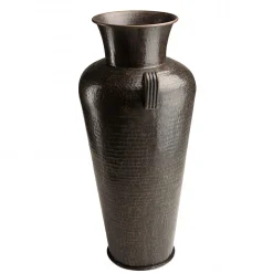 HONORE - Vase alu avec anses L45cm H1m couleur cuivre noir antique