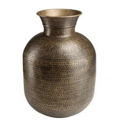 HONORE - Vase alu L53cm H75cm couleur laiton noir antique effet martelé