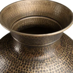 HONORE - Vase alu L53cm H75cm couleur laiton noir antique effet martelé