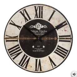 Horloge - bois - D28 cm - Noir- Atmosphera