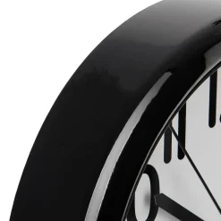Horloge bord arrondi - D22 cm - Noir- Atmosphera