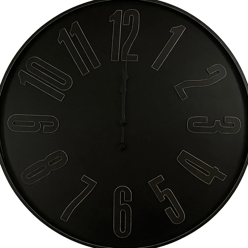 Horloge brocante style industriel noire Ø60 cm Dada Art