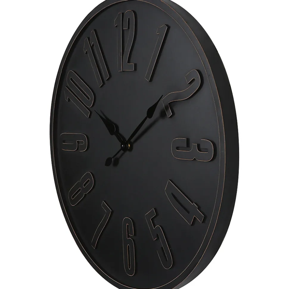 Horloge brocante style industriel noire Ø60 cm Dada Art