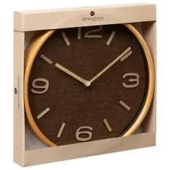 Horloge Ellis marron tonka D30cm - Atmosphera