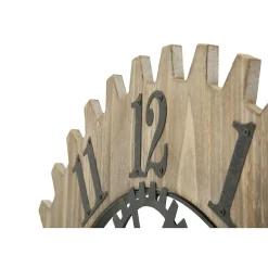 Horloge en bois et métal Ingranaggio 60x4 cm