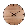 Horloge en bois et métal noir 60cm