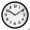 Horloge en plastique - D22 cm - Noir- Atmosphera