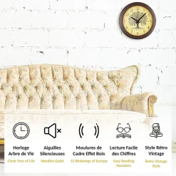 Horloge FISHTEC Arbre de Vie murale