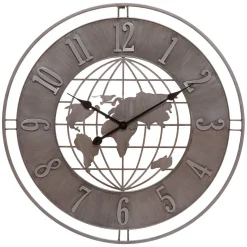 Horloge Isac - gris - métal D68 cm - Atmosphera