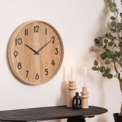 Horloge Ivana bois clair D55cm - Atmosphera