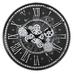 Horloge Izia - verre - noir et blanc - D51 cm - Atmosphera