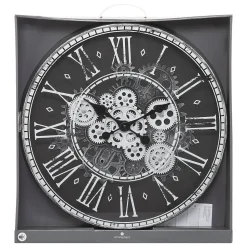 Horloge Izia - verre - noir et blanc - D51 cm - Atmosphera