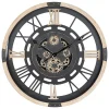 Horloge mécanique bois D80cm - Atmosphera