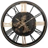 Horloge mécanique Clark métal noir D110cm - Atmosphera