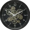 Horloge mécanique noire - métal D37 cm - Atmosphera