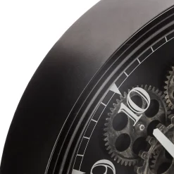 Horloge mécanique noire - métal D37 cm - Atmosphera