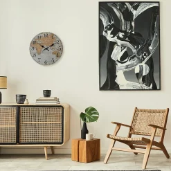 Horloge Murale avev Carte Du Monde Mdf Brun Gris Style Rétro pour Cuisine