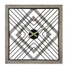 Horloge Murale Carrée en Métal Mdf Noir Brun Style Moderne