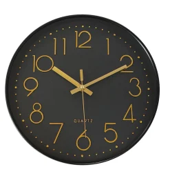 Horloge murale color block noir et or ⌀30,5cm Emdedesign