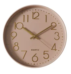 Horloge murale color block rose blush Ø30,5cm Emdedesign