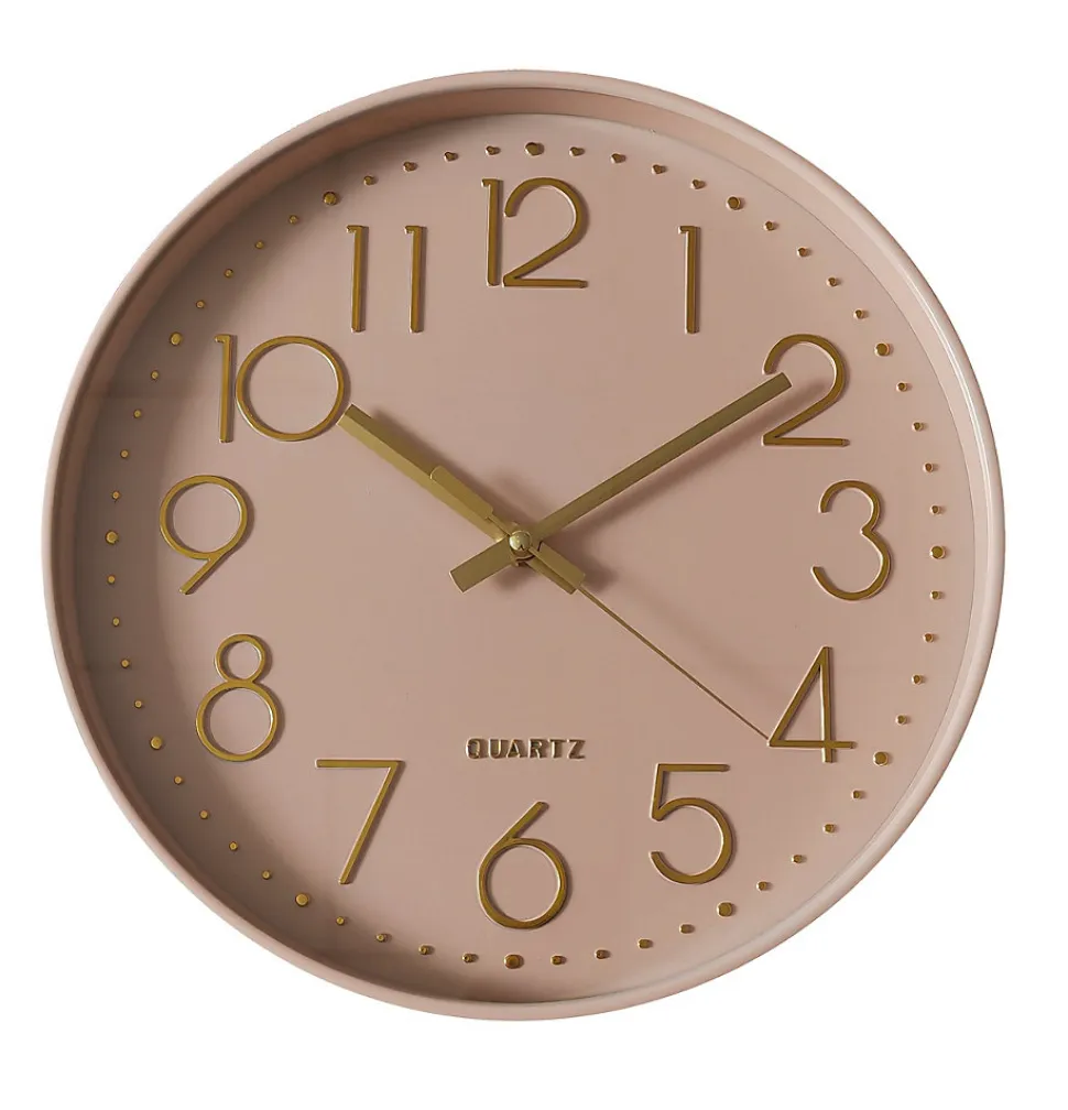 Horloge murale color block rose blush Ø30,5cm Emdedesign