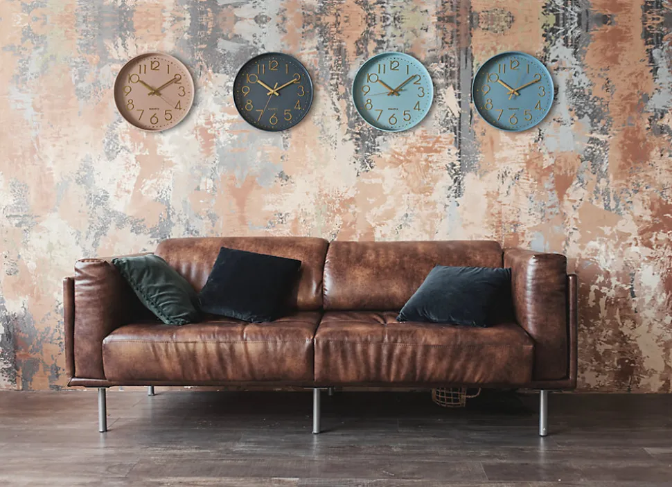 Horloge murale color block rose blush Ø30,5cm Emdedesign