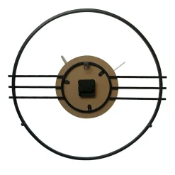 Horloge Murale Design Moderne Mdf Métal Noir Brun 50 cm