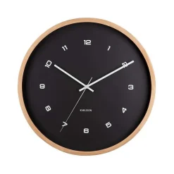 Horloge murale en bois Modesta Noir