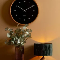 Horloge murale en bois Modesta Noir