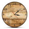 Horloge murale, en bois, silencieuse sans tic-tac, diamètre 33 cm, design, pour salon, chambre et cuisine