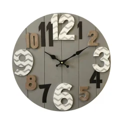 Horloge Murale Horloges Mdf Bois Moderne Gris 40x40x4,5
