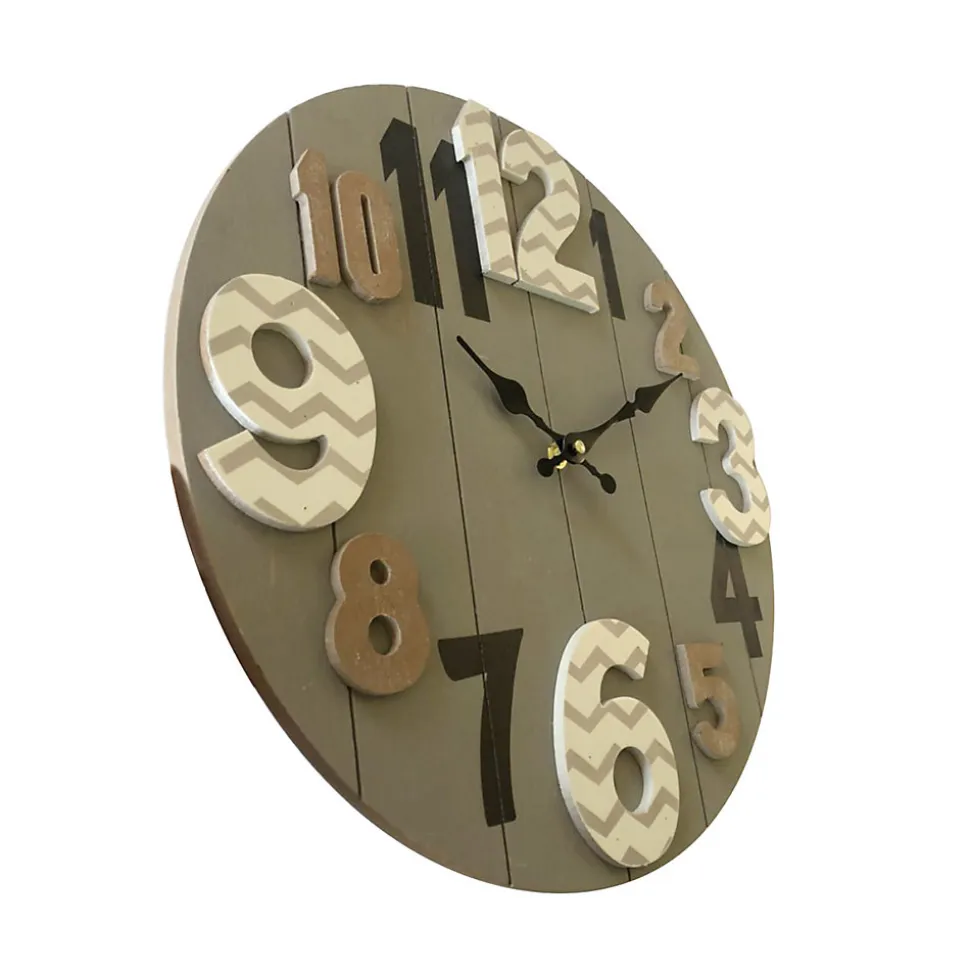 Horloge Murale Horloges Mdf Bois Moderne Gris 40x40x4,5