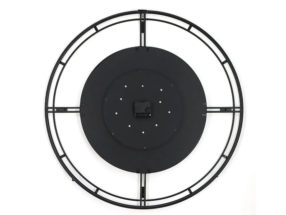 Horloge murale industrielle en métal - D. 70 cm - Noir et doré - SEDONA