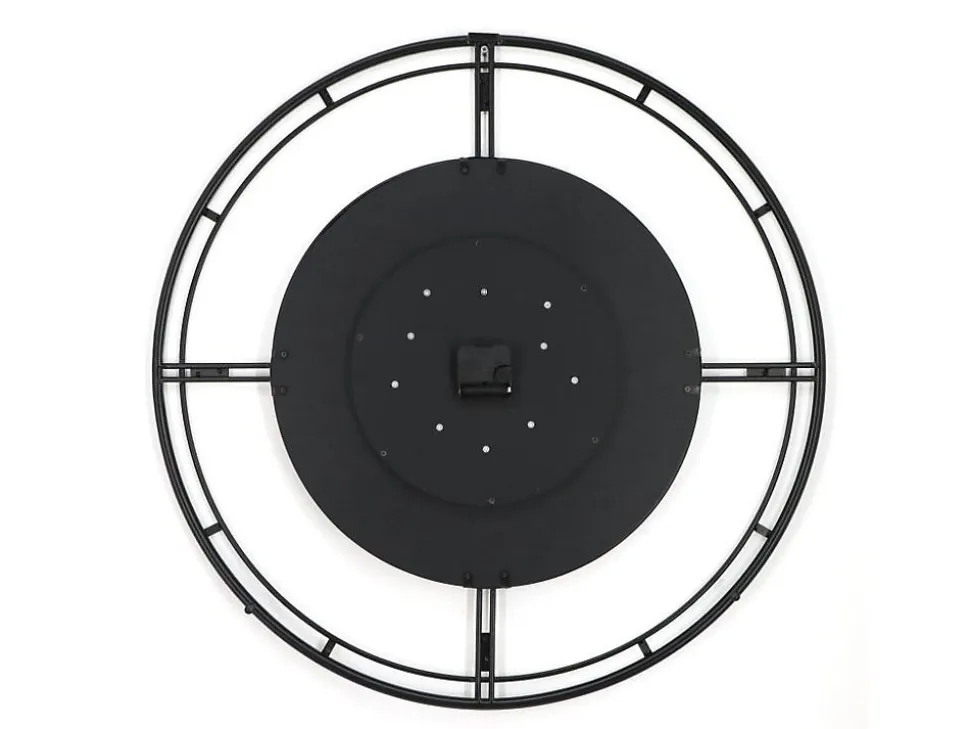 Horloge murale industrielle en métal - D. 70 cm - Noir et doré - SEDONA
