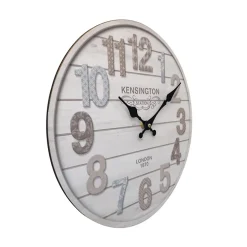 Horloge Murale Mdf Blanc Séjour Cuisine 33.8x33.8x4