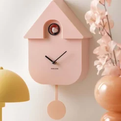 Horloge murale moderne Cuckoo Rose pâle