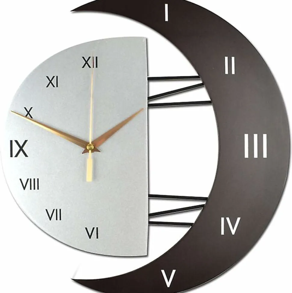 Horloge Murale Moderne Design Silencieuse Horloge Cuisine Cadre en Forme de Lune Créative Horloge de Décoration pour la Maison
