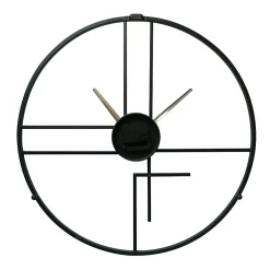 Horloge Murale Moderne Noir Jaune Métal Design Minimal pour Maison Bureau