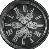 Horloge murale noire et argentée Ø 34 cm