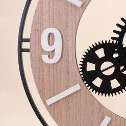 Horloge murale ronde en métal noir 57cm