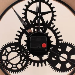 Horloge murale ronde en métal noir 57cm