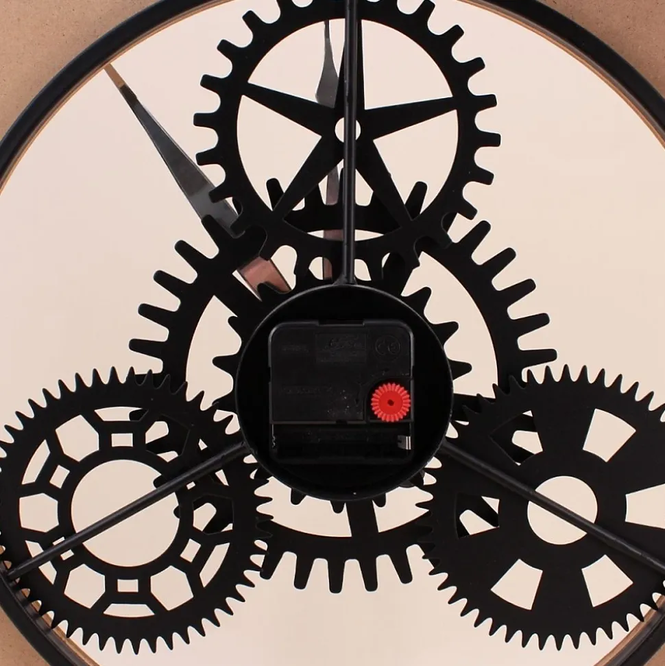 Horloge murale ronde en métal noir 57cm