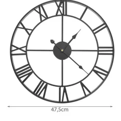 Horloge murale rétro chiffre romain - noir 47,5 cm