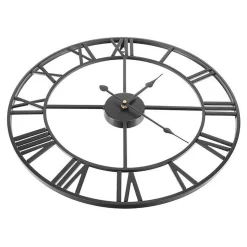 Horloge murale rétro chiffre romain - noir 47,5 cm