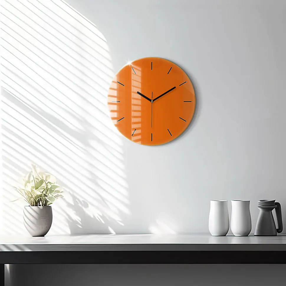 Horloge murale Wallfluent fi30 cm Aiguilles noires Orange 1 pcs