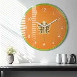 Horloge murale Wallfluent fi60 cm Aiguilles blanches Papaye 1 pcs