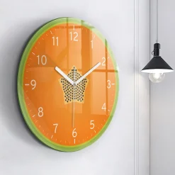 Horloge murale Wallfluent fi60 cm Aiguilles blanches Papaye 1 pcs