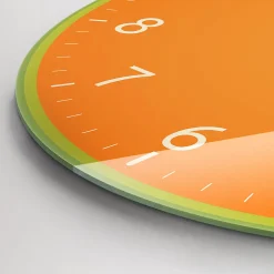 Horloge murale Wallfluent fi60 cm Aiguilles blanches Papaye 1 pcs